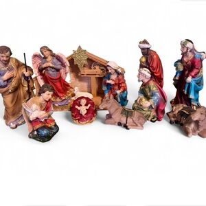 Nativity Scene 8 inches Set with Colorful Figurines